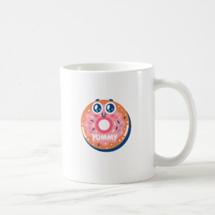 Mug Mignon donut de dessin animé rose saupoudré délici