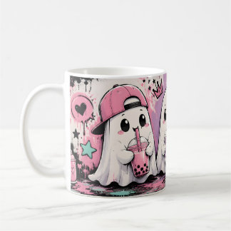 Mug Mignon fantôme Kawaii Boba | Halloween pastel