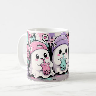 Mug Mignon fantôme Kawaii Boba | Halloween pastel
