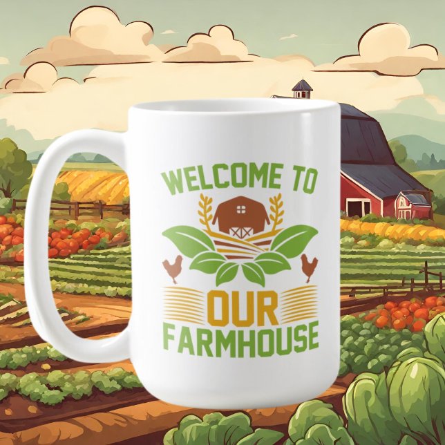 Mug mignon Ferme bienvenue ajouter Nom de famille (Créateur téléchargé)