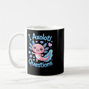 Mug Mignon Kawaii Axolotl Questions Bleu Et Rose