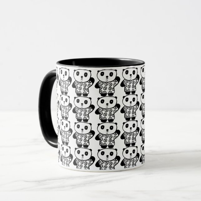 Mug Mignon motif panda Pandy noir et blanc (Devant gauche)