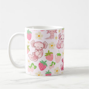 Mug Mignon motif sans couture d'axolotl et de fraise K