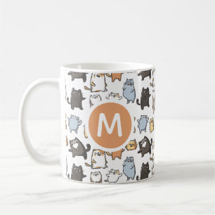 Mug Mignon motif sans couture de chat de dessin animé