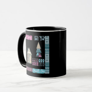 Mug Mignon patchwork de couture maison arbre formes ab