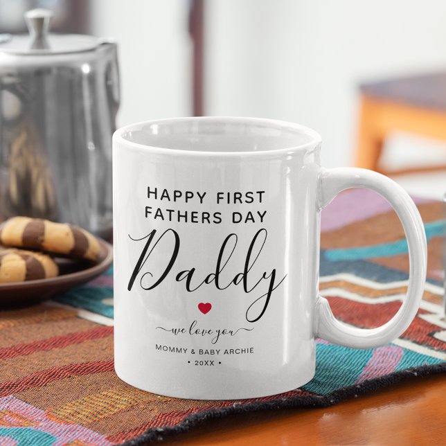 Mug Mignon Personnalisé "Première Fête des pères" Papa (Créateur téléchargé)