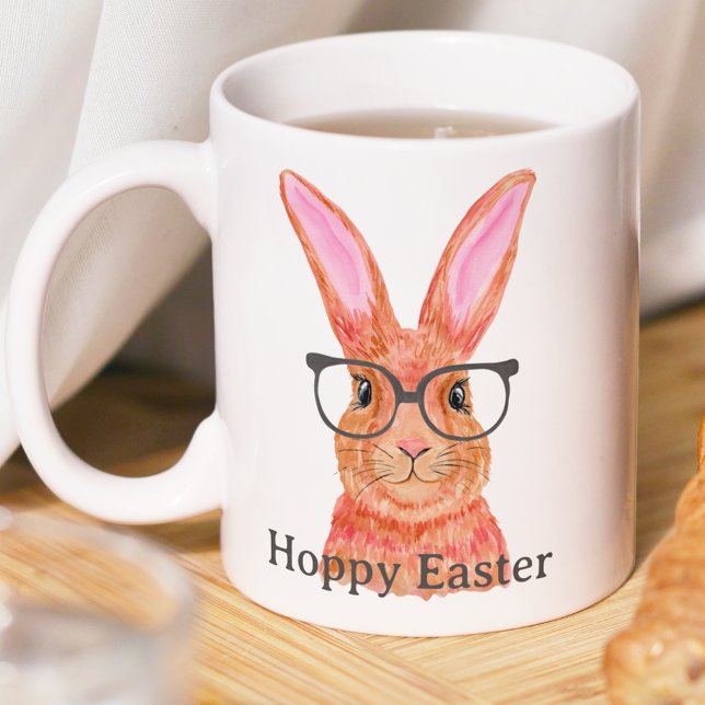 Mug Mignonette rousse Pâques rose lapin de Pâques (Cute Hoppy Easter Pink Easter Bunny Mug
)