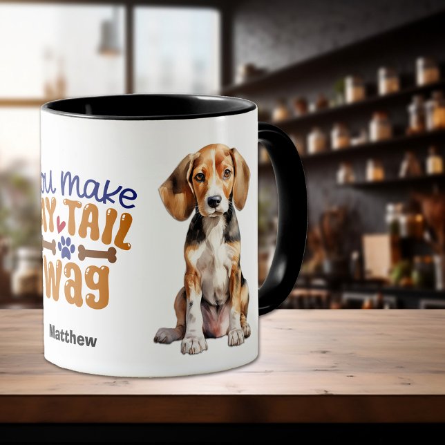 Mug Mignonne chiot Foxhound Vous Faites ma queue Wag (Créateur téléchargé)