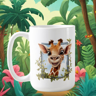 Mug Mignonne dame girafe folle ajouter du texte