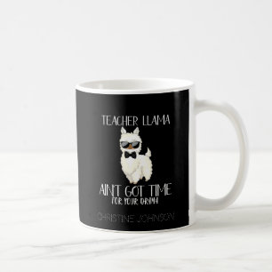 Mug Mignonne et drôle Enseignante Llama   Nom personna