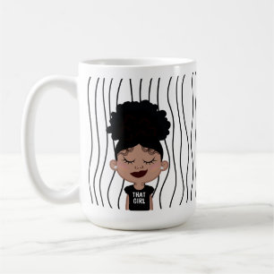 Mug Mignonne Femme Qui Soupçonne A Frappé De La Mug. C