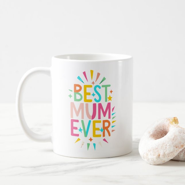 Mug Mignonne Fête des mères colorées Meilleure Fête de (Avec donut)