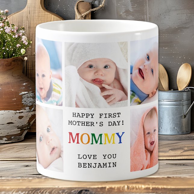 Mug Mignonne fête des mères - Maman - Photo Collage (Créateur téléchargé)