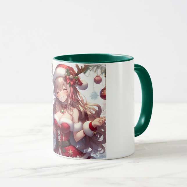 Mug mignonne fille de Noël anime (Devant droit)
