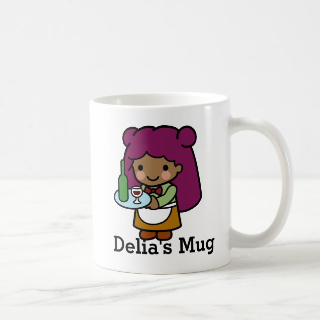 Mug Mignonne fille Waitress avec vin (Droite)