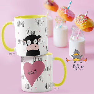 Mug Mignonne fou à propos de Mooo "Mine" Drôle Pun d'a