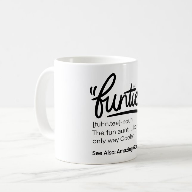 Mug Mignonne Funny Définition de la tante (Devant gauche)
