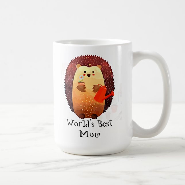 Mug Mignonne Hérisson animal meilleur maman du monde (Droite)
