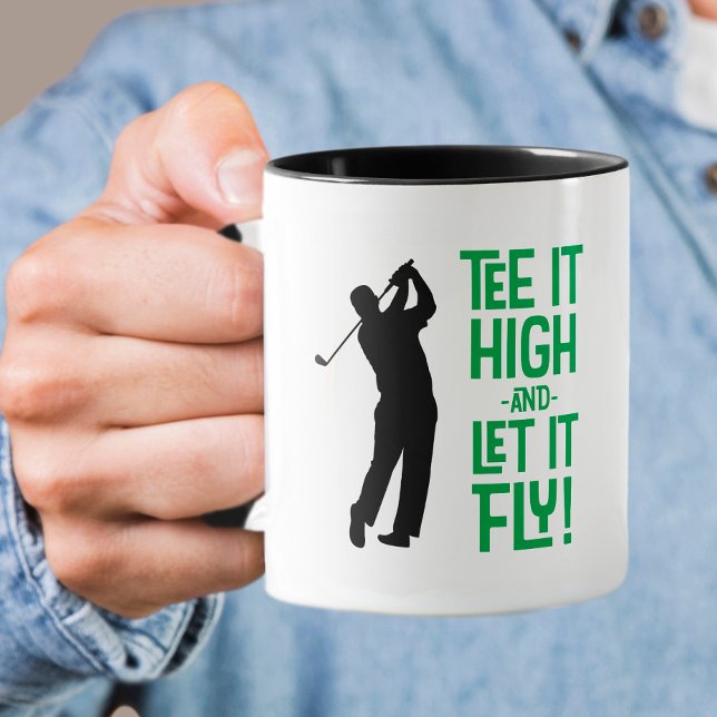Mug Mignonne Homme Golf Tee Drôle Humour Sports Black  (Cute Men's Golf Tee Funny Humor Sports Black Green Mug)