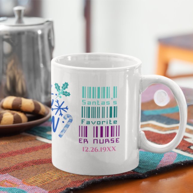 Mug Mignonne infirmière cadeau de Noël Nom personnalis (Créateur téléchargé)