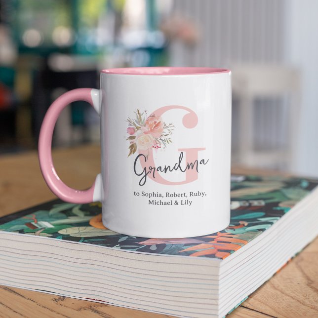 Mug Mignonne initiale florale grand-mère (Créateur téléchargé)