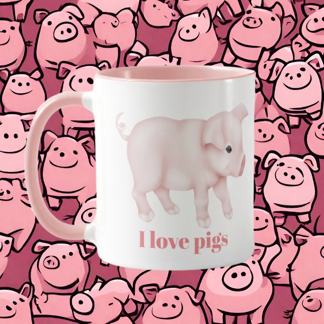 Mug Mignonne J'aime les cochons ajouter un message mon (Créateur téléchargé)