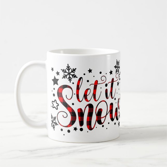 Mug Mignonne Laisser Il Neige Noël Vacances Flannel Fl (Gauche)