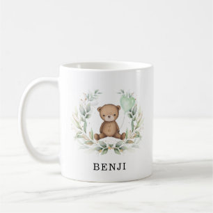 Mug Mignonne Ours Teddy Eucalyptus Vert Nom de la cour
