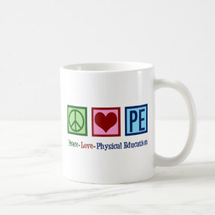 Mug Mignonne PE Enseignant Paix Amour Éducation physiq