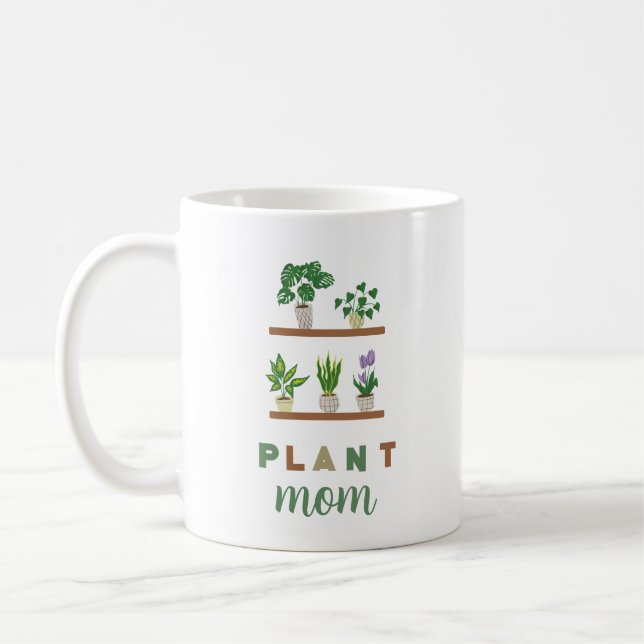 Mug Mignonne Plante Maman Tropical Verdure Dame (Gauche)