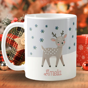 Mug Mignonne Rindeer Flammes de neige Nom du dessin No