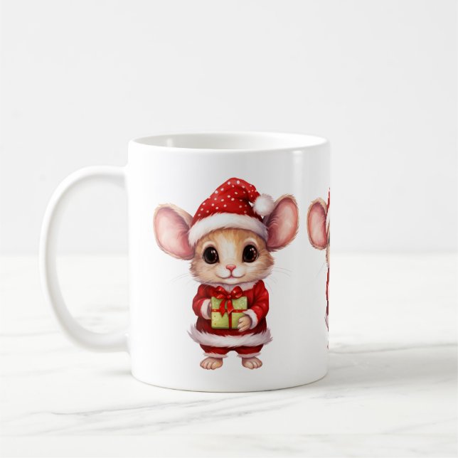 Mug Mignonne souris de la souris de Noël (Gauche)