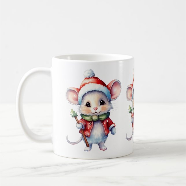 Mug Mignonne souris de la souris de Noël (Gauche)