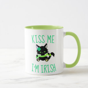 Mug Mignonne St. Patrick's Kiss Me Je suis Irlandais C