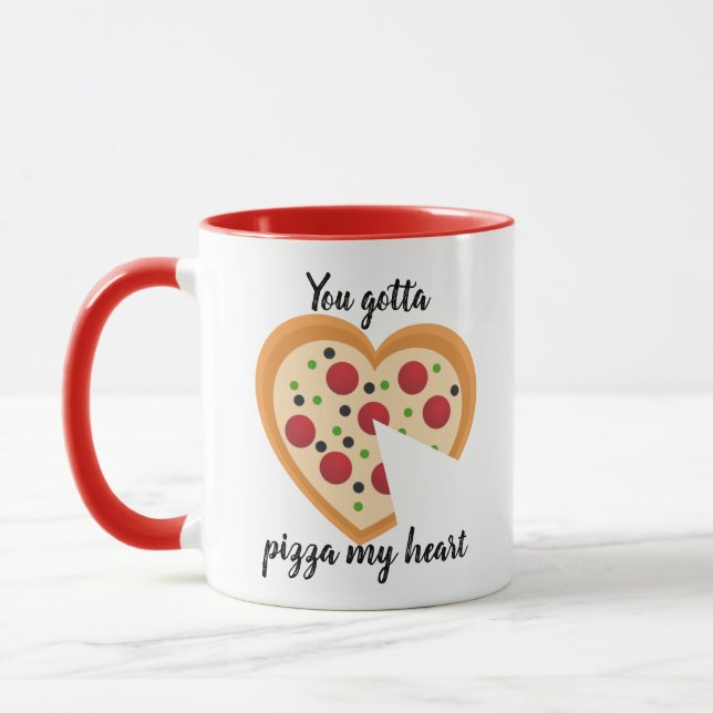 Mug Mignonne Tu Dois Pizza Me Pun Coeur (Gauche)