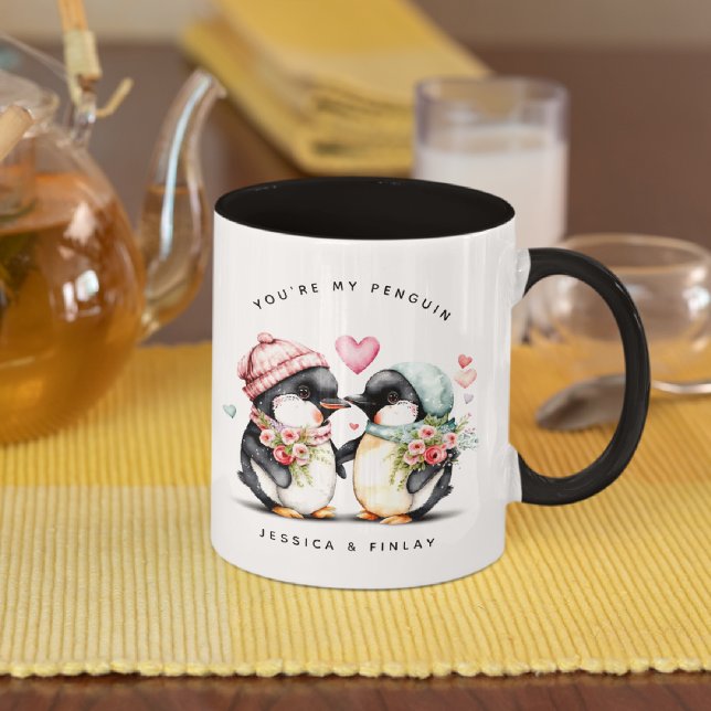 Mug Mignonne, tu es mon pingouin Couples personnalisés (Créateur téléchargé)