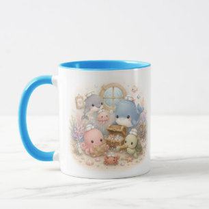 Mug Mignons Animaux Océaniques Kawaii Sous la Mer Deux