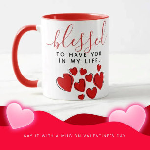 Mug Mignons Coeurs rouges bénis de vous avoir dans ma