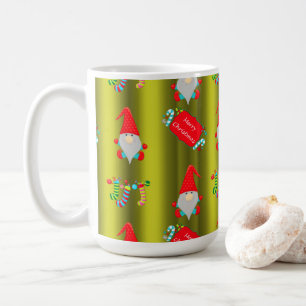 Mug Mignons Gnomes de Noël sur vert