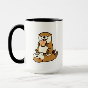 Mug Mignons loutres avec friandise sucette art d'anima