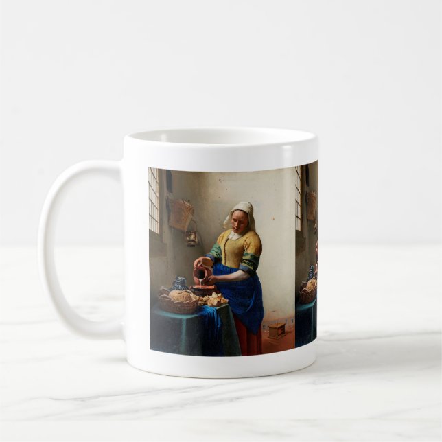 Mug Milkmaid Kitchen Maid par Johannes Vermeer (Gauche)