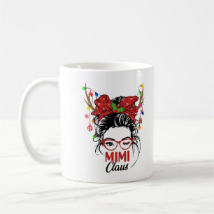 Mug Mimi Claus Messy Bun Wink Eye Christmas Family Mat