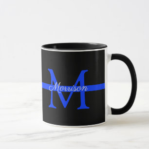 Mug Mince Ligne Bleue Police Parti de retraite Monogra