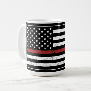 Mug Mince Red Line USA Drapeau Pompier Service d'incen