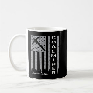 Mug Mineur de charbon avec drapeau américain pour la m