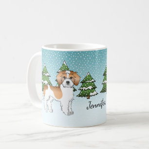 Mug Mini Goldendoodle Abricot et Blanc Forêt d'Hiver
