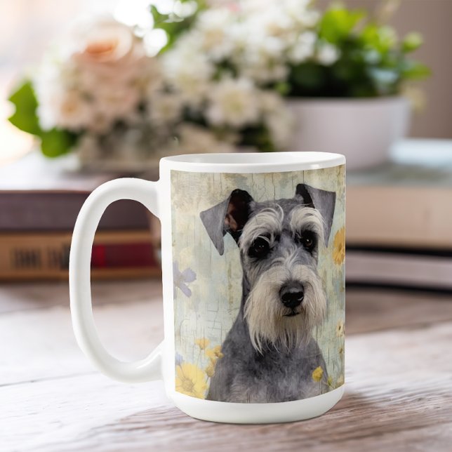 Mug Mini Schnauzer Élégant (Add some cuteness to your morning coffee with this pretty Schnauzer mug.)