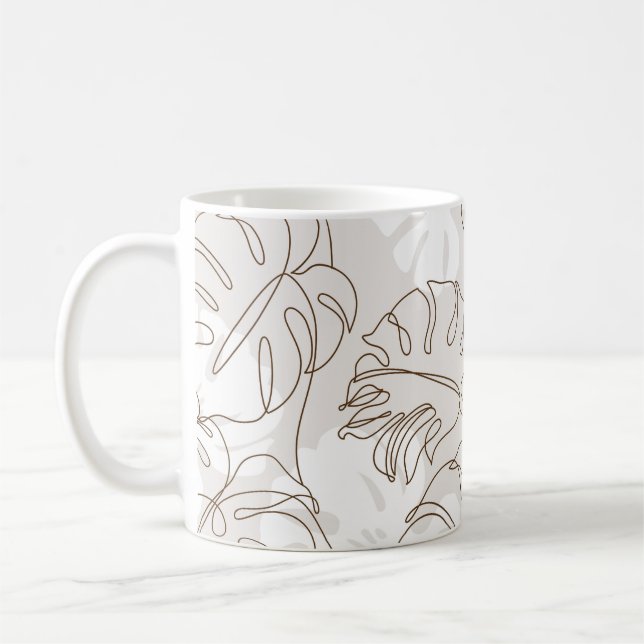 Mug Minimal botanical art seamless pattern. Tropical m (Gauche)