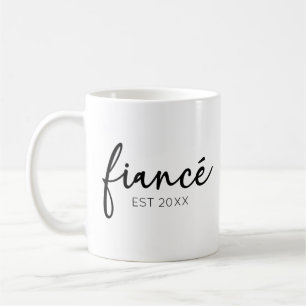 Mug Minimal Élégant Fiance Personnalisé Année Minimali