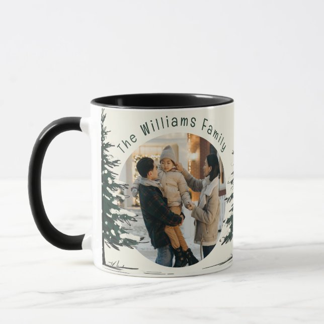 Mug Minimal Snow Christmas Tree Winter Holiday (Gauche)